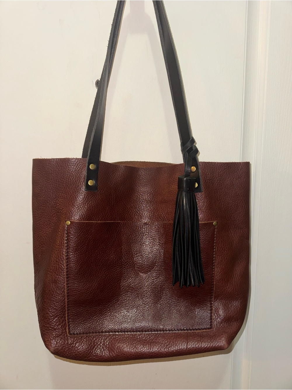 Portland Leather Goods- “Almost Perfect” Large Leather Tote Bag in Cognac - Picture 5 of 7